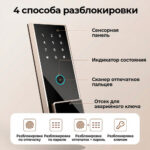 Сейф DELI "AE71-ZM" биометрический + электронный замок + ключ, 1200x550х520 мм, 81 кг, золотой — изображение 2