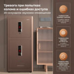 Сейф DELI "AE71-ZM" биометрический + электронный замок + ключ, 1200x550х520 мм, 81 кг, золотой — изображение 8