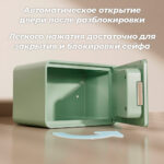 Сейф LockSworth электронный замок + ключ, 200х310х200 мм, 4 кг, светло-зеленый — изображение 5
