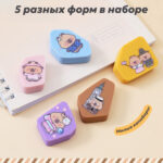 Ластик DELI "Capypets", ассорти (42х17х10 мм), 5 шт в упаковке — изображение 2