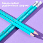Карандаш i Select, НВ, шестигранный корпус, пластик, с ластиком, ассорти — изображение 4
