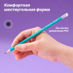Карандаш i Select, НВ, шестигранный корпус, пластик, с ластиком, ассорти — изображение 5