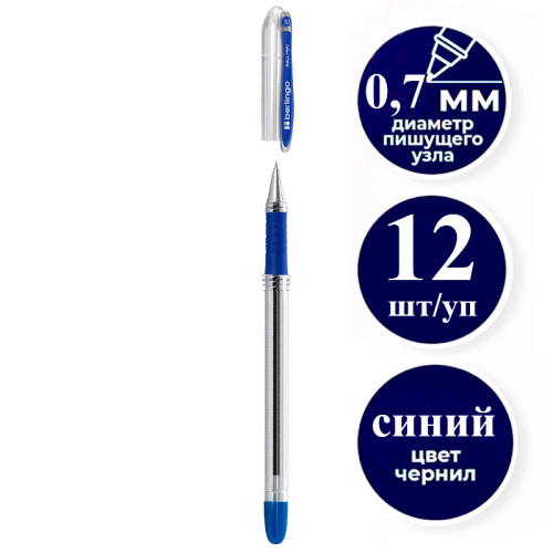 d13b5276e4dc11f0acbc00155d01a100_733454b9e4e011f0acbc00155d01a100-500x500-1 Ручка шариковая BERLINGO "I-15" 0,7 мм, синяя — изображение 1