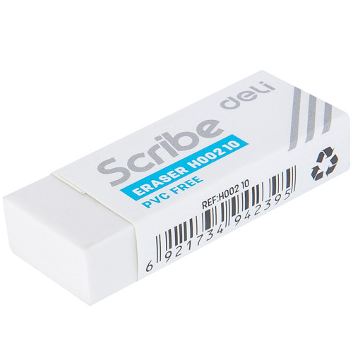 d13b52a1e4dc11f0acbc00155d01a100_6fb6f376e4e011f0acbc00155d01a100-500x500-1 Ластик DELI "Scribe", прямоугольный, белый (54х20х10 мм) — изображение 1