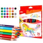 Карандаши цветные Deli "ColoRun", 24 цвета, дерево, картон — изображение 3