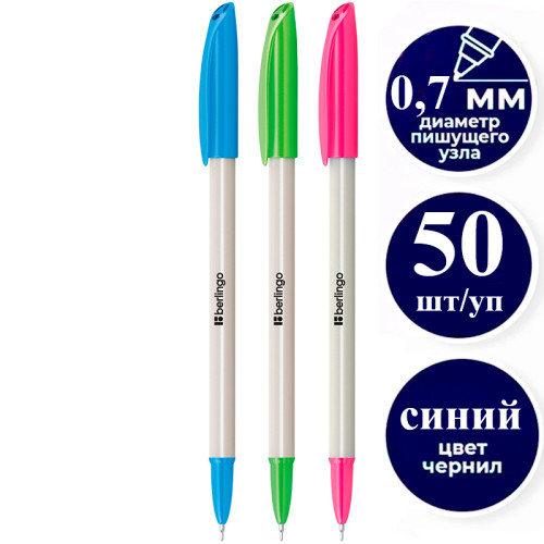 d13b52e0e4dc11f0acbc00155d01a100_75473f8fe4e011f0acbc00155d01a100-500x500-1 Ручка шариковая BERLINGO "Perlamutik" 0,7 мм, синяя, ассорти — изображение 1