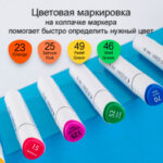 Набор маркеров для скетчинга DELI, двухсторонний 1/6 мм, 60 цветов, пластиковый кейс — изображение 9