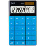 Калькулятор настольный DELI "1589" 12 разрядный, 166х104х15 мм, синий