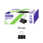 Зажимы для бумаг i Select "Z54", 25 мм, черные, (12 шт.)
