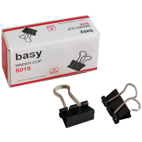 d7a50a2ae4dc11f0acbc00155d01a100_bd428a86e4e011f0acbc00155d01a100-500x500-1 Зажимы для бумаг BASY, 15 мм, черные, (12 шт) — изображение 1