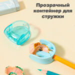 Точилка DELI "Comiko" 0524, пластиковая, 1 отверстие, с контейнером, ассорти — изображение 2