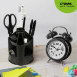 Органайзер СТАММ "Mini Desk" вращающийся, черный — изображение 6