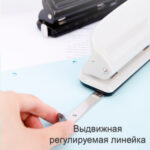 Дырокол DELI, до 10 листов, на 4 отверстия, металлический корпус, ассорти — изображение 5