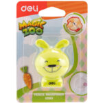 Точилка DELI "Magic Zoo" животные, пластиковая, 1 отверстие, с контейнером, ассорти — изображение 6