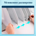 Лоток вертикальный DELI, 4 отделения, складной, серый — изображение 2