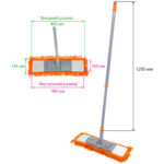 Швабра OfficeClean Professional, телескоп.ручка макс. 120 см, насадка ворс, микрофибра, 40х10 см — изображение 4