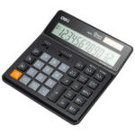 Калькулятор настольный DELI "М01020" 12 разрядный, 160х150х33 мм, черный — изображение 2