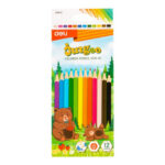 Карандаши цветные Deli "Jungoo", 12 цвета, дерево, картон — изображение 6