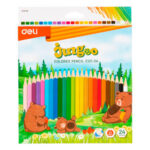 Карандаши цветные Deli "Jungoo", 24 цвета, картон, дерево — изображение 6
