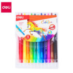 Мелки восковые Deli "Colorun", с поворотным механизмом, 12 цветов, блистер