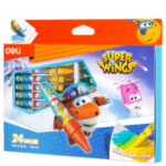 Мелки восковые Deli "Super Wings", пастельные, 24 цвета, картон — изображение 5