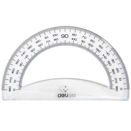 d7a50c02e4dc11f0acbc00155d01a100_b4e16b6ee4e011f0acbc00155d01a100-500x500-1 Транспортир Deli "Pioneer" (180 градусов, 12 см), прозрачный — изображение 1