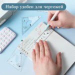 Набор линеек Deli "Comico Family" (угольник 2 шт, линейка 15 см, транспортир) — изображение 2