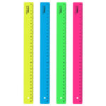 Линейка СТАММ "Neon" 30 см, неоновые цвета