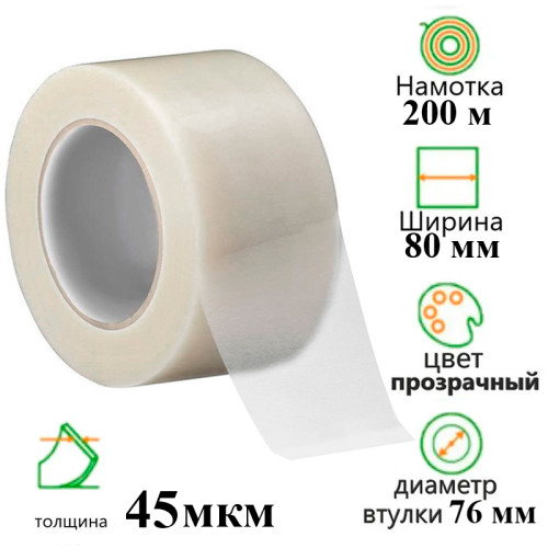 deb9b3dbe4dc11f0acbc00155d01a100_0488493ee4e111f0acbc00155d01a100-500x500-1 Клейкая лента упаковочная 80 мм х 200 м, прозрачная — изображение 1