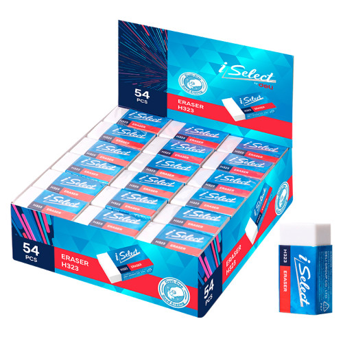 deb9b420e4dc11f0acbc00155d01a100_ed7e24f2e4e011f0acbc00155d01a100-500x500-1 Ластик DELI " i Select", прямоугольный, белый (33х17х10 мм) — изображение 1