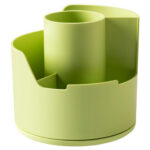 Органайзер DELI "LonGreen" 125х125х114 мм, на 4 отделения, вращающийся, зеленый