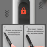 Нож канцелярский DELI, 9 мм, черное лезвие, блистер — изображение 3