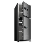 Сейф DELI "AE138" биометрический + электронный замок + ключ, 590x560х1500 мм, 93,5 кг, черный
