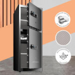 Сейф DELI "AE138" биометрический + электронный замок + ключ, 590x560х1500 мм, 93,5 кг, черный — изображение 3