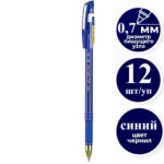 Ручка шариковая DELI "Q90", 0.7 мм, тонированный корпус, синяя, грип