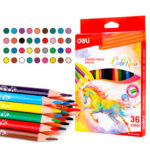 Карандаши цветные Deli "ColoRun", 36 цветов, дерево, картон — изображение 3