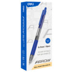 Ручка шариковая DELI "Arrow Q01930" автоматическая, 0,7 мм, синяя, грип — изображение 8