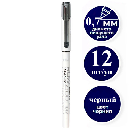 e4dc0a02e4dc11f0acbc00155d01a100_910e0510e4e011f0acbc00155d01a100-500x500-1 Ручка шариковая DELI "Arrow Q23", 0,7 мм, черная — изображение 1