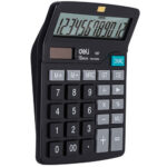 Калькулятор настольный DELI "E837" 12 разрядный, 150х120х52 мм, черный — изображение 2