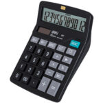 Калькулятор настольный DELI "E837" 12 разрядный, 150х120х52 мм, черный — изображение 3