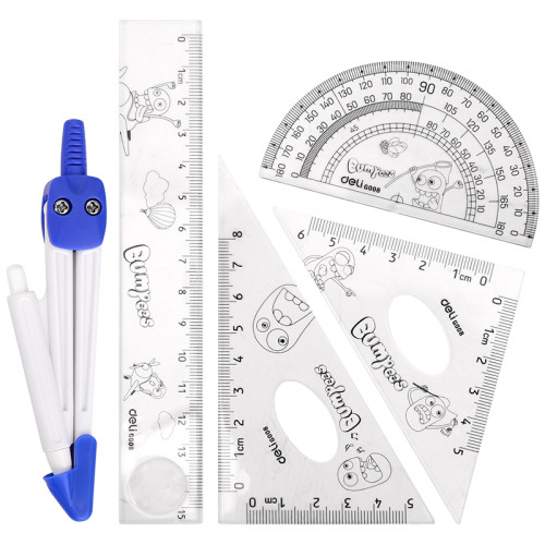 e4dc0a3be4dc11f0acbc00155d01a100_827f429ae4e011f0acbc00155d01a100-500x500-1 Готовальня Deli "Bumpees", 5 предметов, 190х92мм, пластиковый футляр — изображение 1