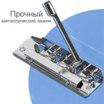 Папка с боковым зажимом Deli, внутренний карман, А4, синяя — изображение 2
