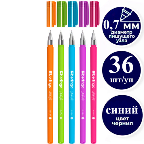 e4dc0a87e4dc11f0acbc00155d01a100_7e083b0ae4e011f0acbc00155d01a100-500x500-1 Ручка шариковая BERLINGO "Starlight " 0,7 мм, синяя, soft-touch, ассорти — изображение 1