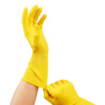 Перчатки резиновые OfficeClean, желтые, размер XL — изображение 6