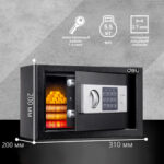 Сейф DELI "ET520" электронный замок + ключ, 310х200х200 мм, 4,5 кг, черный — изображение 7
