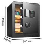 Сейф DELI "ET551" электронный замок + ключ, 380х320х450 мм, 17,5 кг, черный — изображение 11