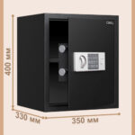 Сейф DELI "ET524" электронный замок + ключ, 350х330х400 мм, 10,6 кг, черный — изображение 8