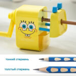 Точилка DELI "SpongeBob" механическая, 1 отверстие, с контейнером, ассорти — изображение 4