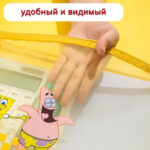 Папка-конверт на молнии Deli "SpongeBob", А4, сетка, ПВХ, ассорти — изображение 3