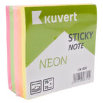 Клейкие листики KUVERT "Sticky" 76 х 76 мм, 5 неоновых цветов, 400 листов